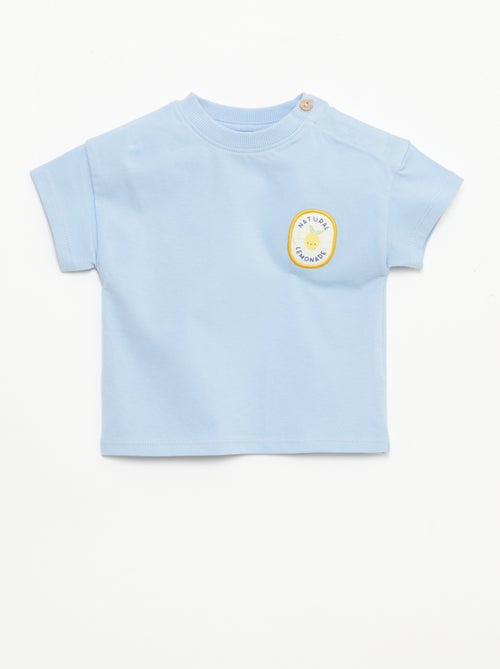 T-shirt com bordado no peito - Kiabi