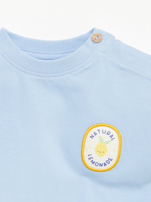 T-shirt com bordado no peito - Kiabi