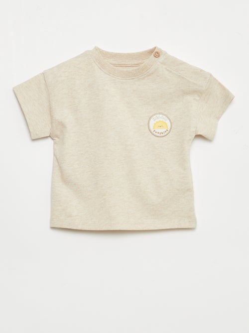 T-shirt com bordado no peito - Kiabi