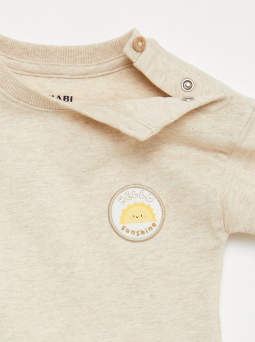 T-shirt com bordado no peito - Kiabi