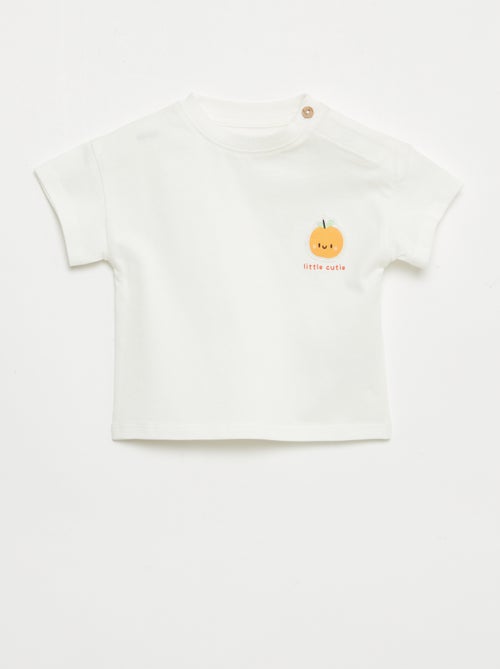 T-shirt com bordado no peito - Kiabi
