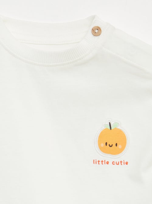 T-shirt com bordado no peito - Kiabi