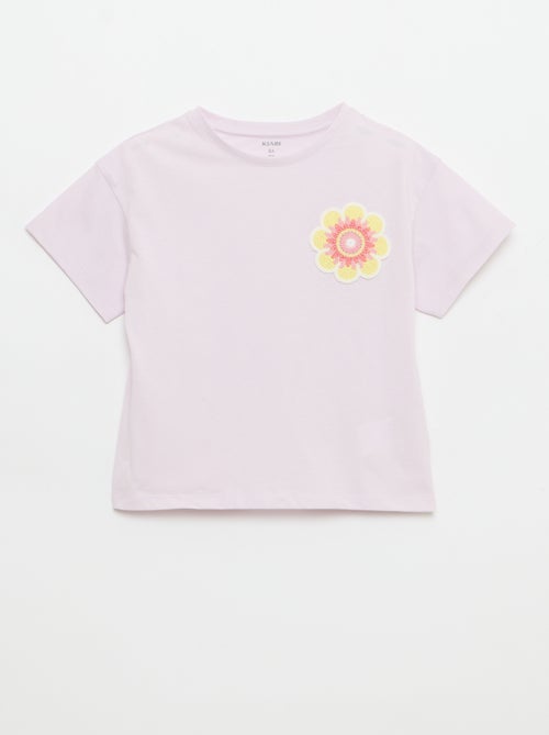 T-shirt com bordado no peito - Kiabi