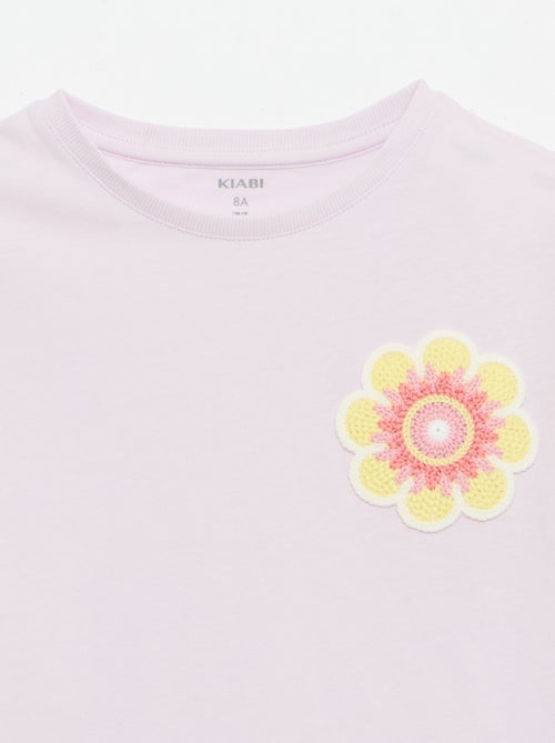 T-shirt com bordado no peito - Kiabi