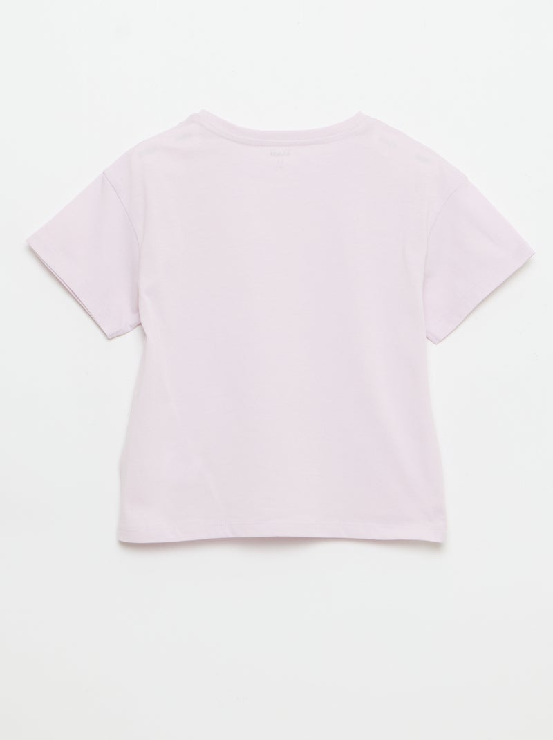 T-shirt com bordado no peito Violeta - Kiabi