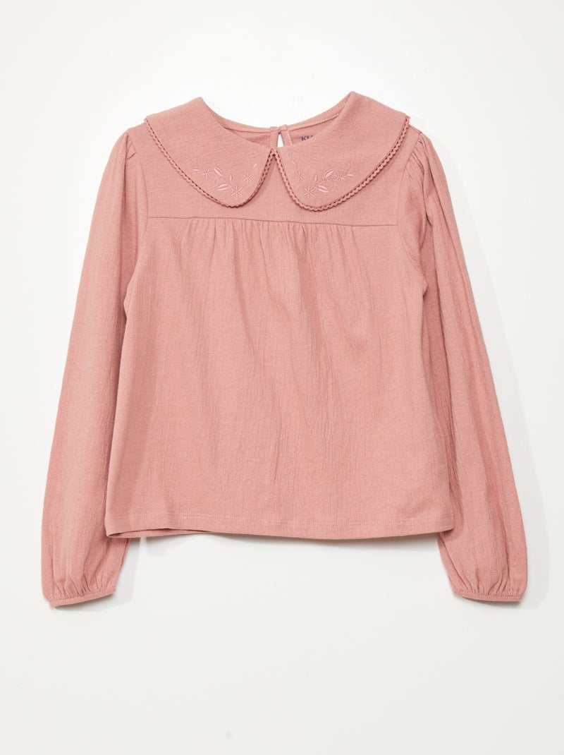 T-shirt com bordado ROSA - Kiabi