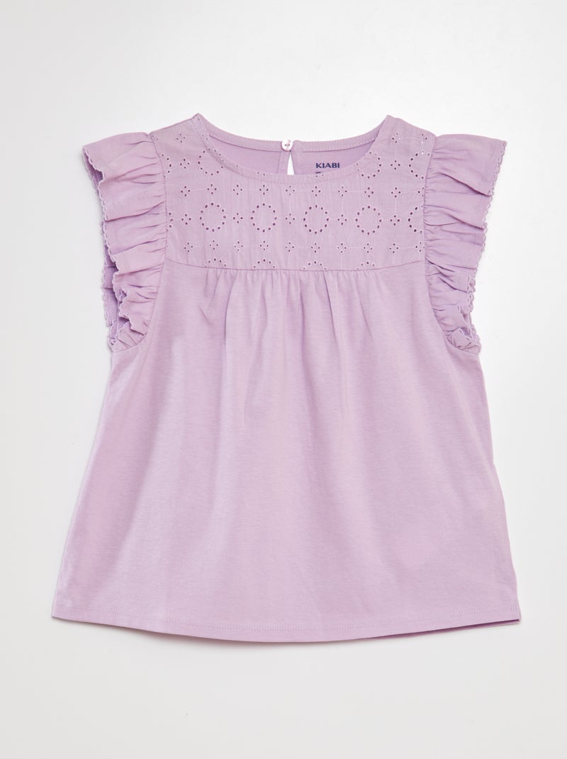 T-shirt com bordado VIOLETA - Kiabi