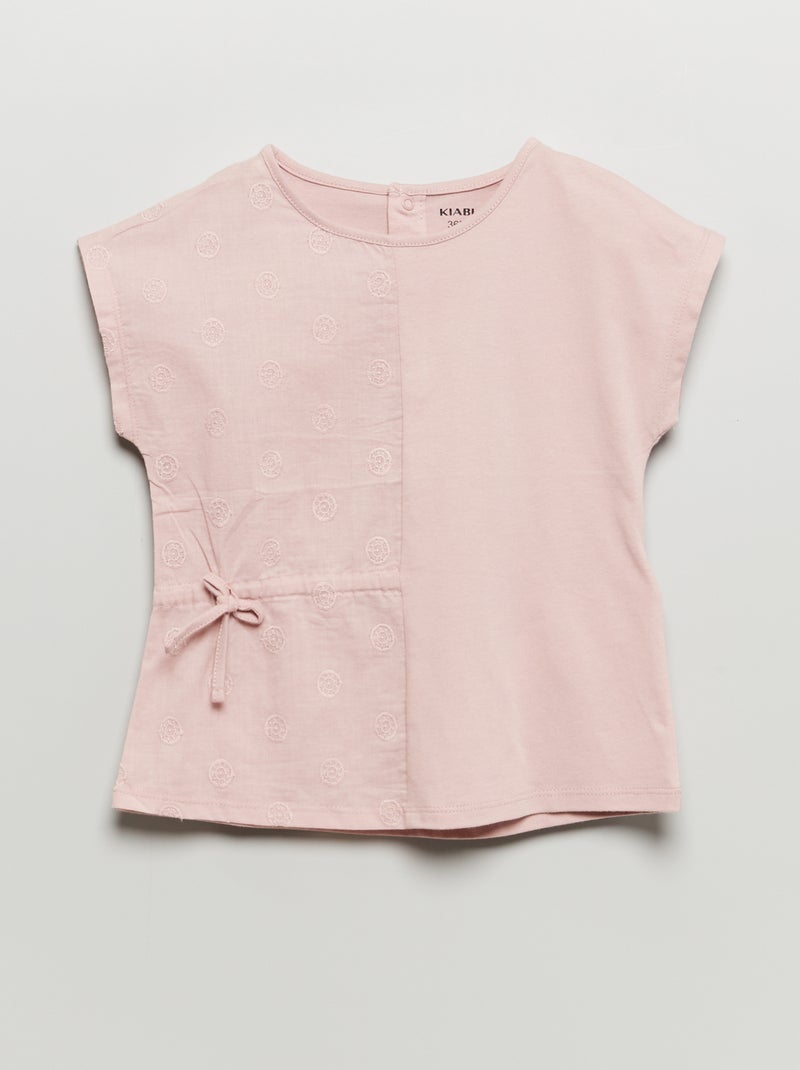 T-shirt com bordados ingleses VIOLETA - Kiabi