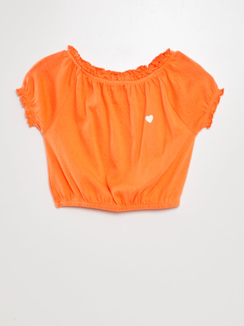 T-shirt com bordo elástico ROXO - Kiabi