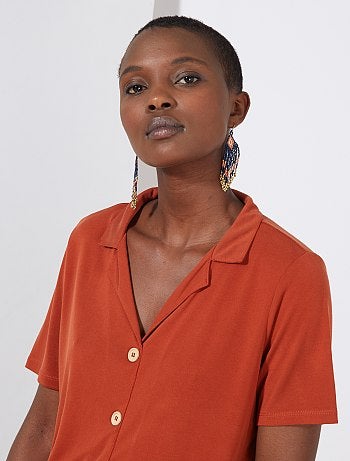 T-shirt com botões - Kiabi