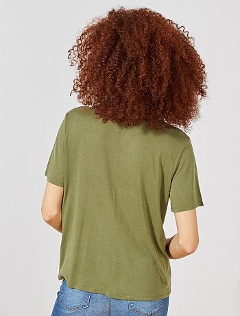 T-shirt com botões - Kiabi