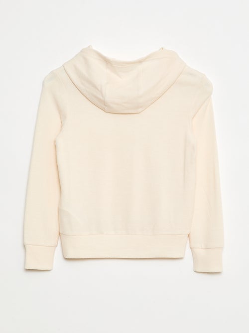 T-shirt com capuz e bolso com folho liso - Kiabi