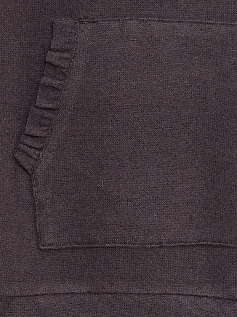 T-shirt com capuz e bolso com folho liso Preto - Kiabi