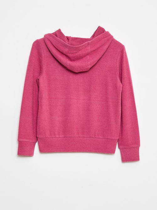 T-shirt com capuz e bolso com folho liso - Kiabi