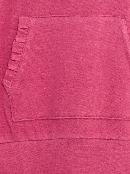 T-shirt com capuz e bolso com folho liso - Kiabi