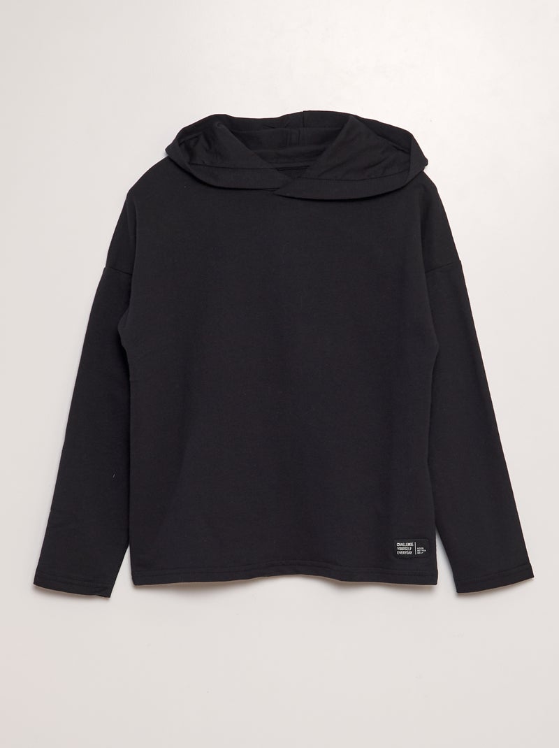 T-shirt com capuz PRETO - Kiabi