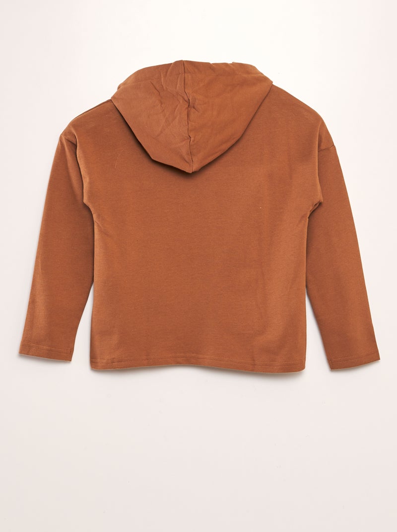 T-shirt com capuz PRETO - Kiabi