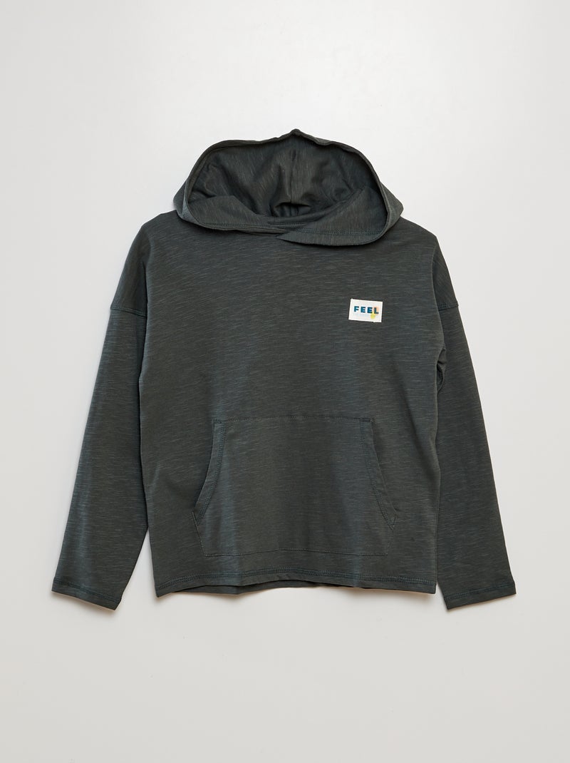 T-shirt com capuz VERDE - Kiabi