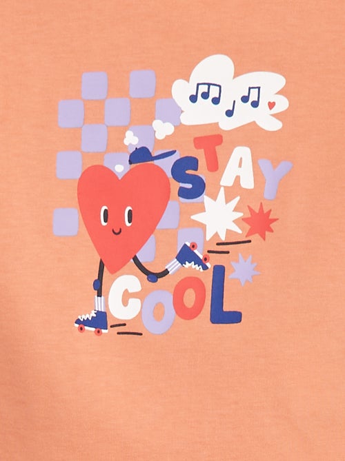 T-shirt com Cavas Curtas Dobradas - Grafik Edition - Kiabi