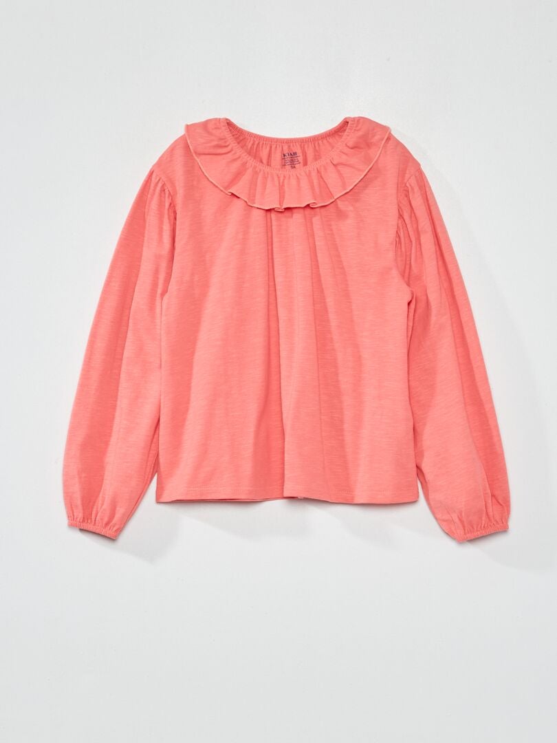 T-shirt com colarinho Rosa - Kiabi