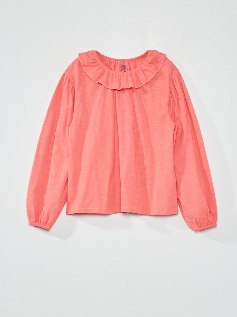 T-shirt com colarinho Rosa - Kiabi