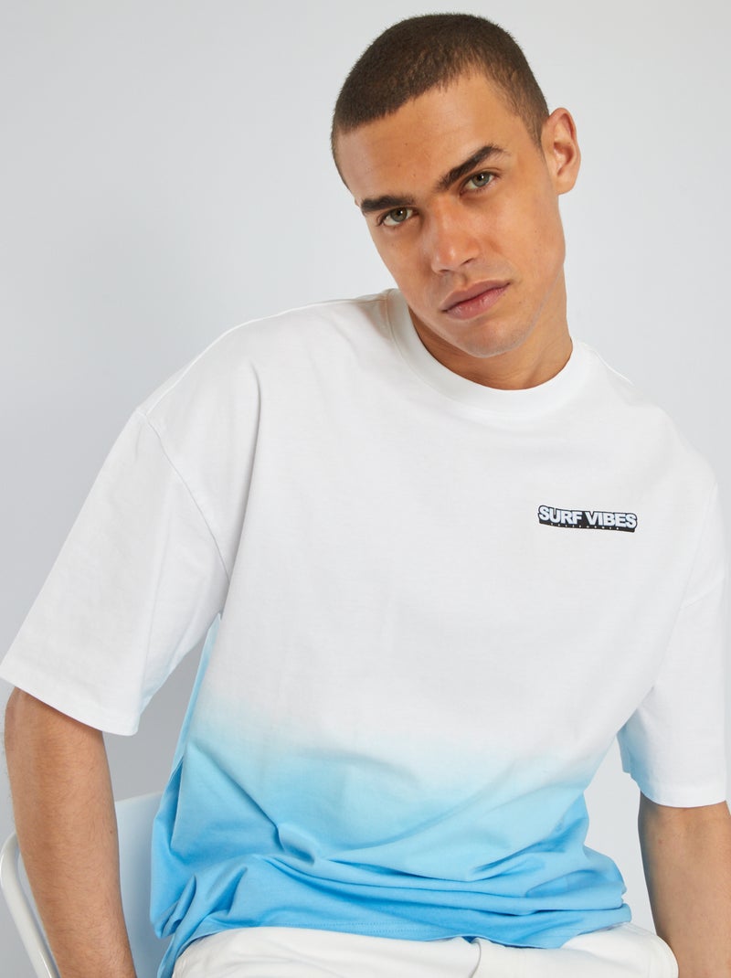 T-shirt com cor degradê AZUL - Kiabi
