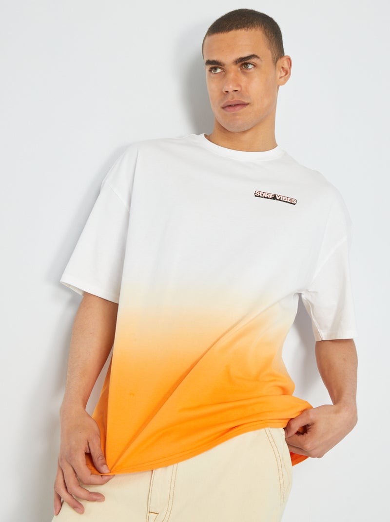 T-shirt com cor degradê Laranja - Kiabi