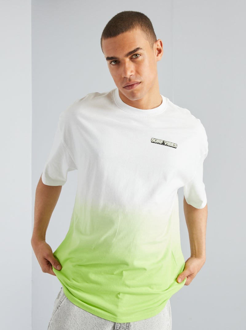 T-shirt com cor degradê VERDE - Kiabi