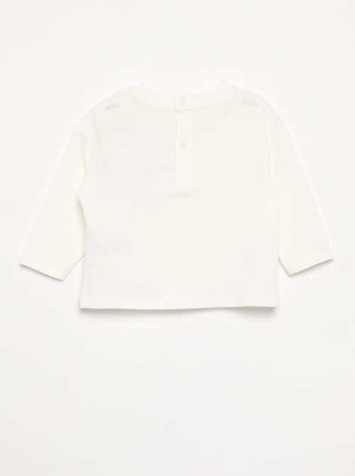 T-shirt com "coração" em patch no peito - Kiabi