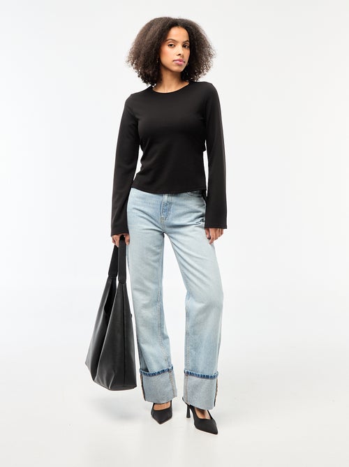 T-shirt com Decote Aberto nas Costas - Kiabi