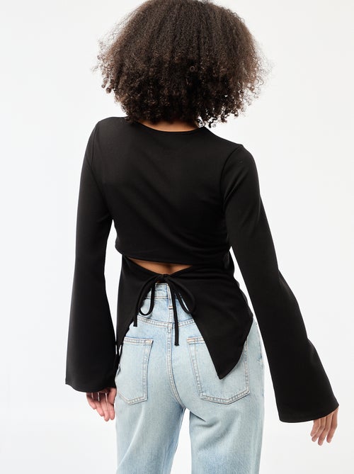 T-shirt com Decote Aberto nas Costas - Kiabi