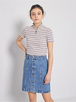 T-shirt com decote de fecho - Kiabi