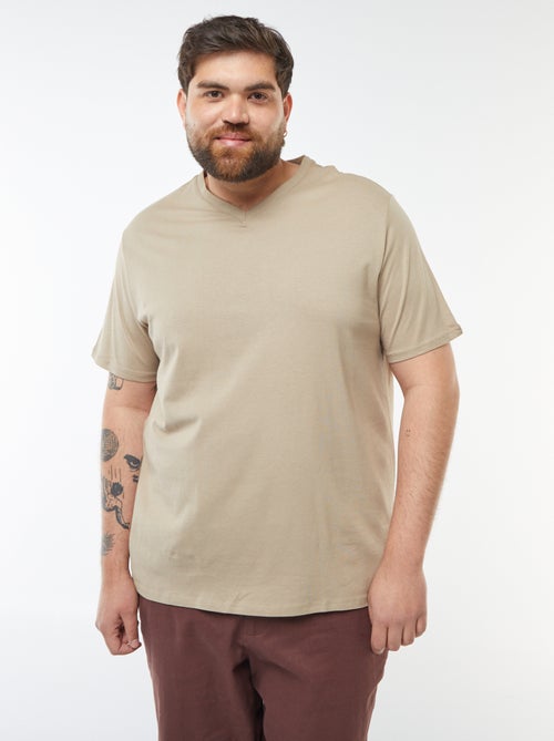 T-shirt com decote em V - Kiabi