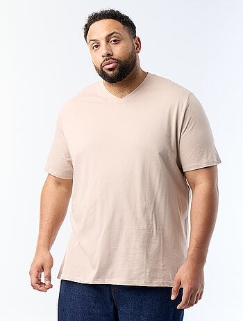T-shirt com decote em V