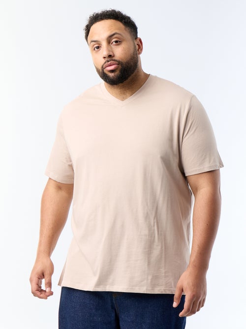 T-shirt com decote em V - Kiabi T-shirt com decote em V - Kiabi