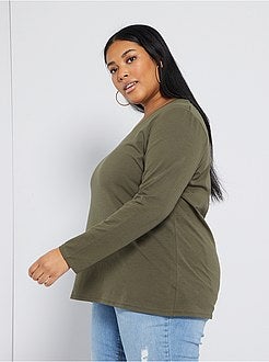 T-shirt com decote em V - Kiabi