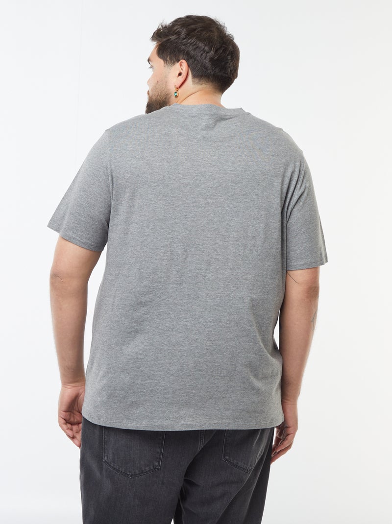 T-shirt com decote em V Cinza - Kiabi
