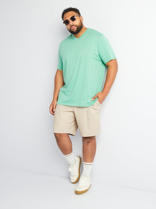 T-shirt com decote em V - Kiabi