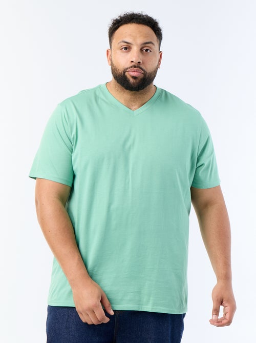 T-shirt com decote em V - Kiabi
