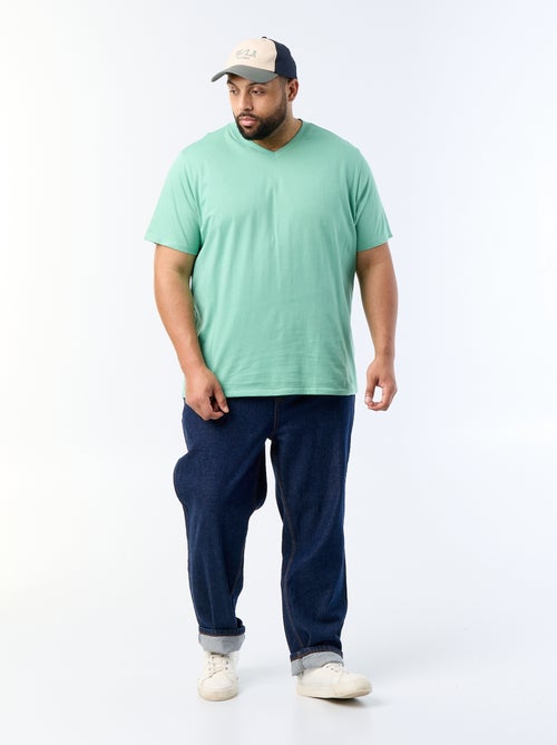 T-shirt com decote em V - Kiabi