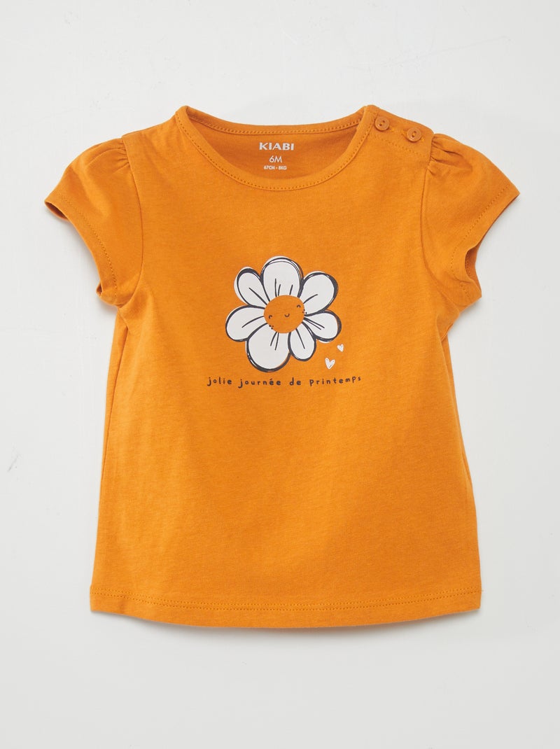T-shirt com desenho AMARELO - Kiabi