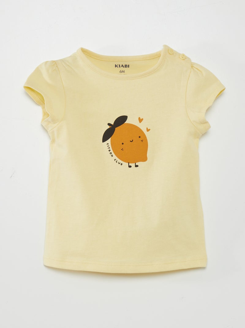 T-shirt com desenho AMARELO - Kiabi