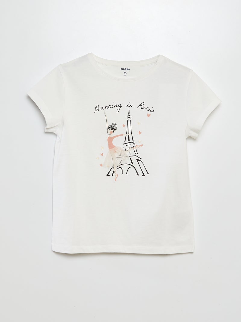 T-shirt com desenho BEGE - Kiabi