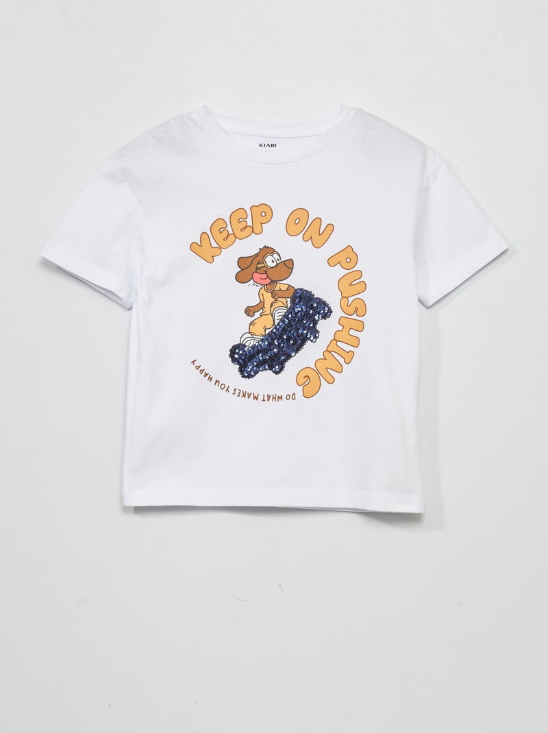 T-shirt com desenho BEGE - Kiabi