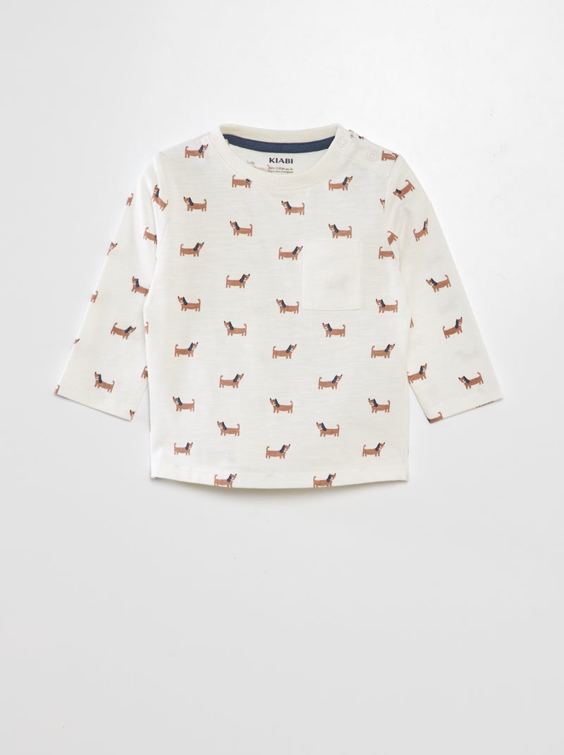 T-shirt com desenho BRANCO - Kiabi