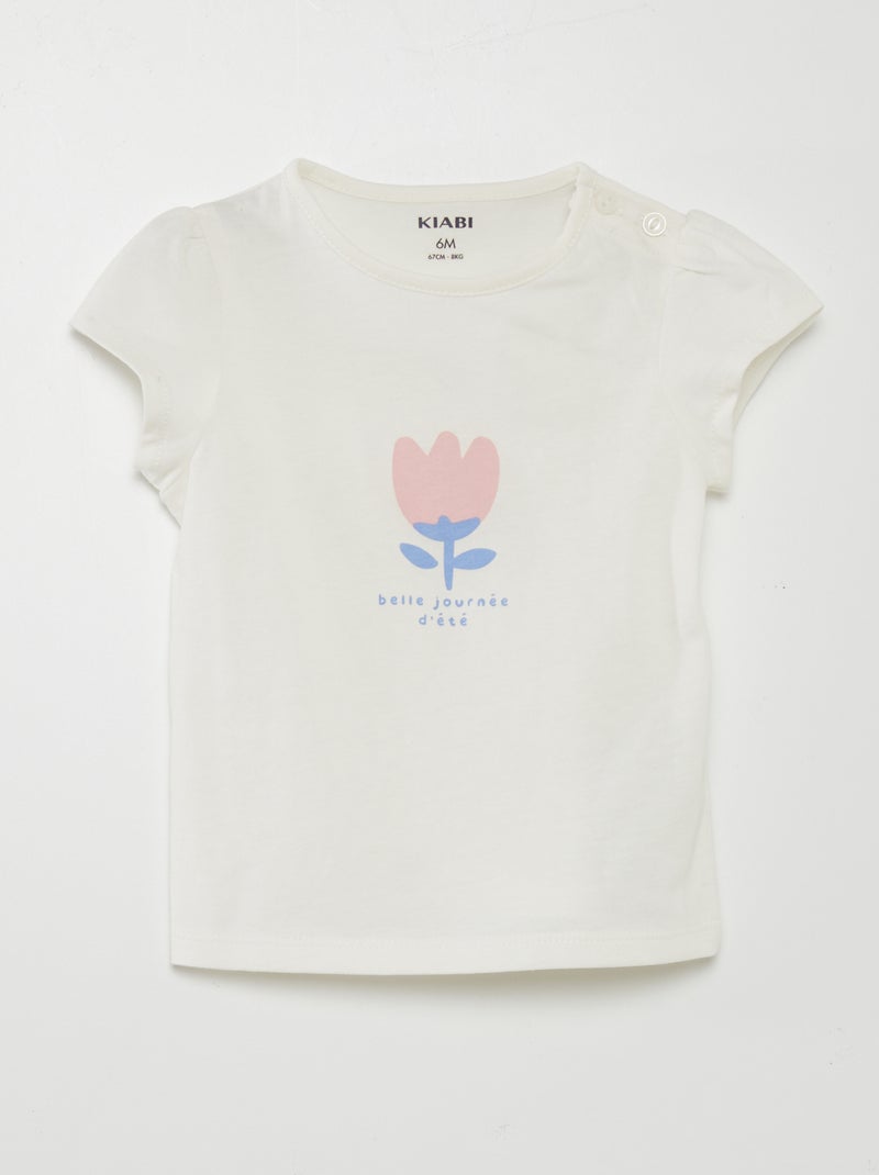 T-shirt com desenho BRANCO - Kiabi