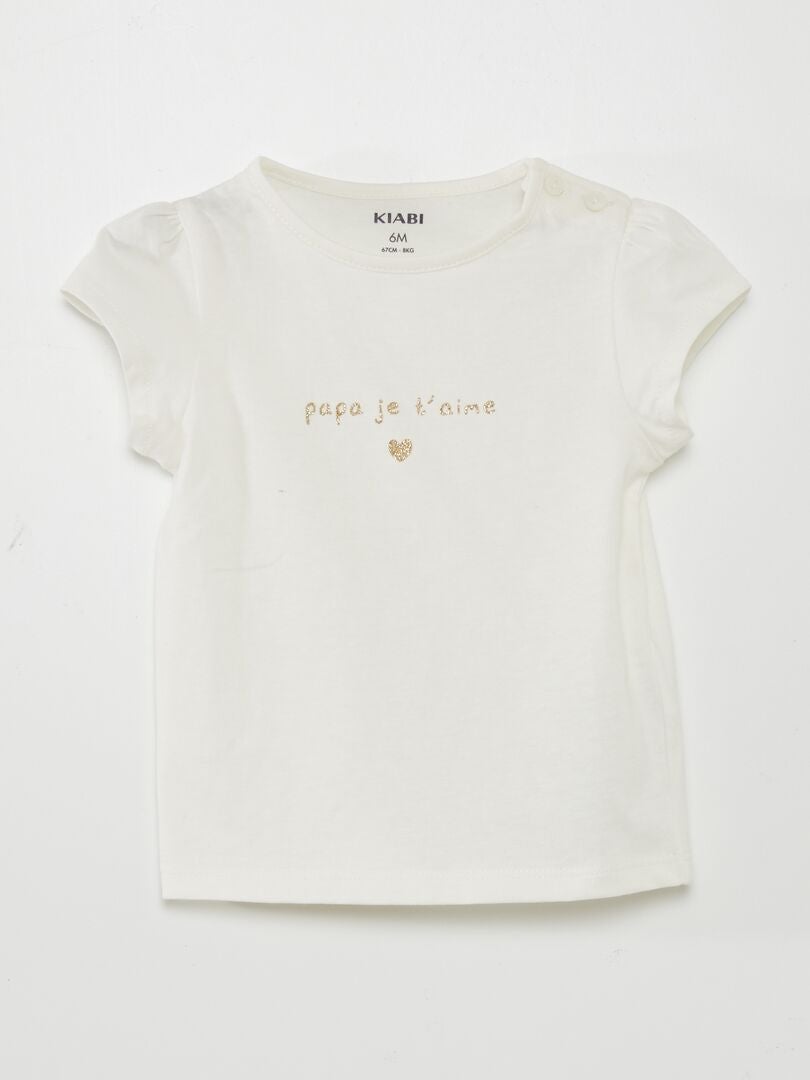 T-shirt com desenho - BRANCO - Kiabi - 6.00€