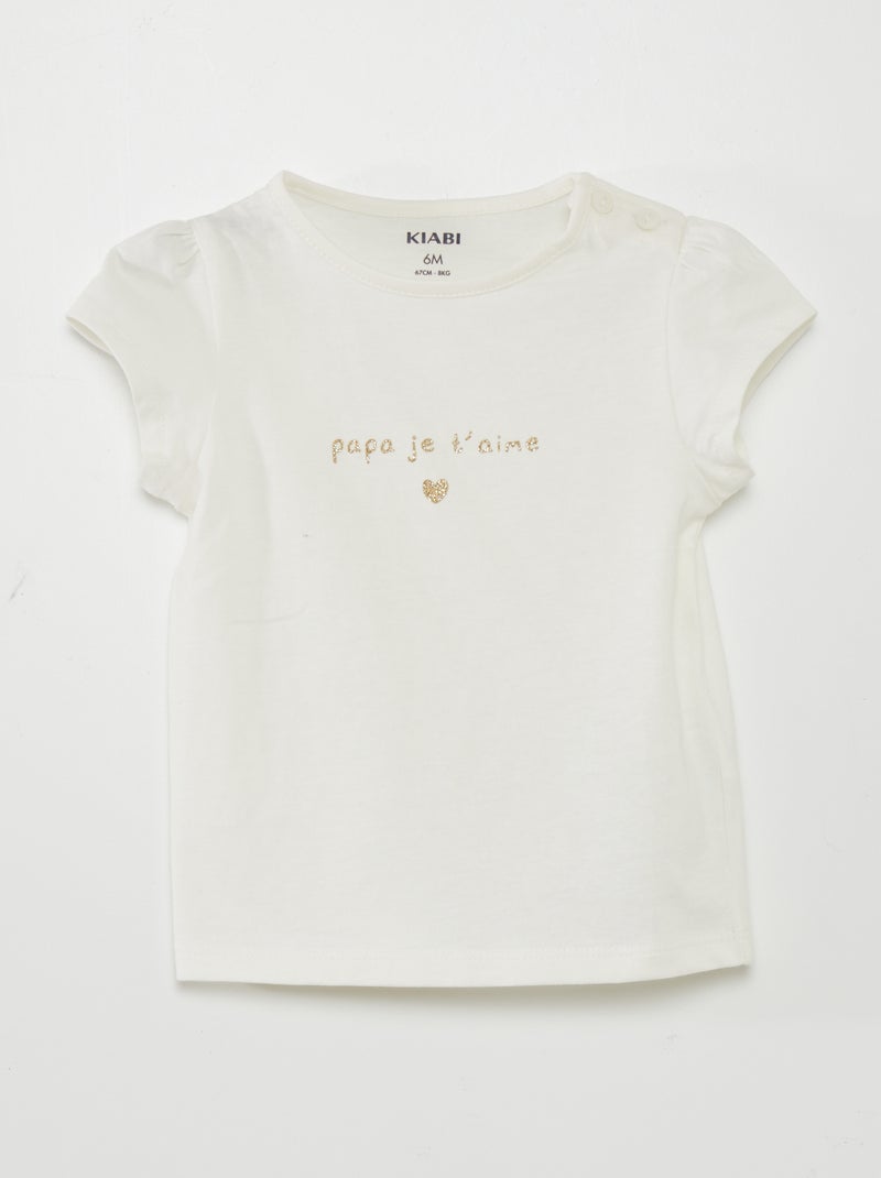 T-shirt com desenho BRANCO - Kiabi