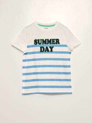 T-shirt com desenho em malha trama