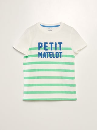 T-shirt com desenho em malha trama